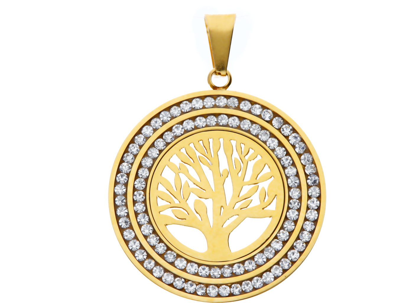 Ewena Přívěsek strom života s krystaly ve zlaté barvě + dárkové balení