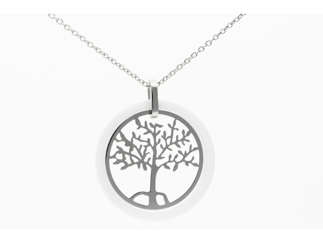 Ewena Přívěsek strom života v smaltovem kruhu s řetízkem + dárkové balení