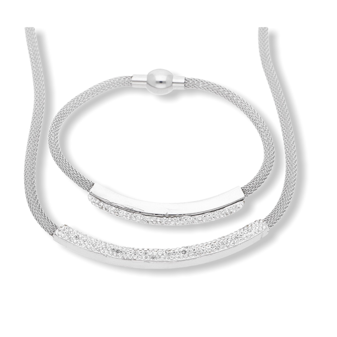 Ewena Dámský náhrdelník s náramkem z chirurgické oceli GK143 + dárkové balení