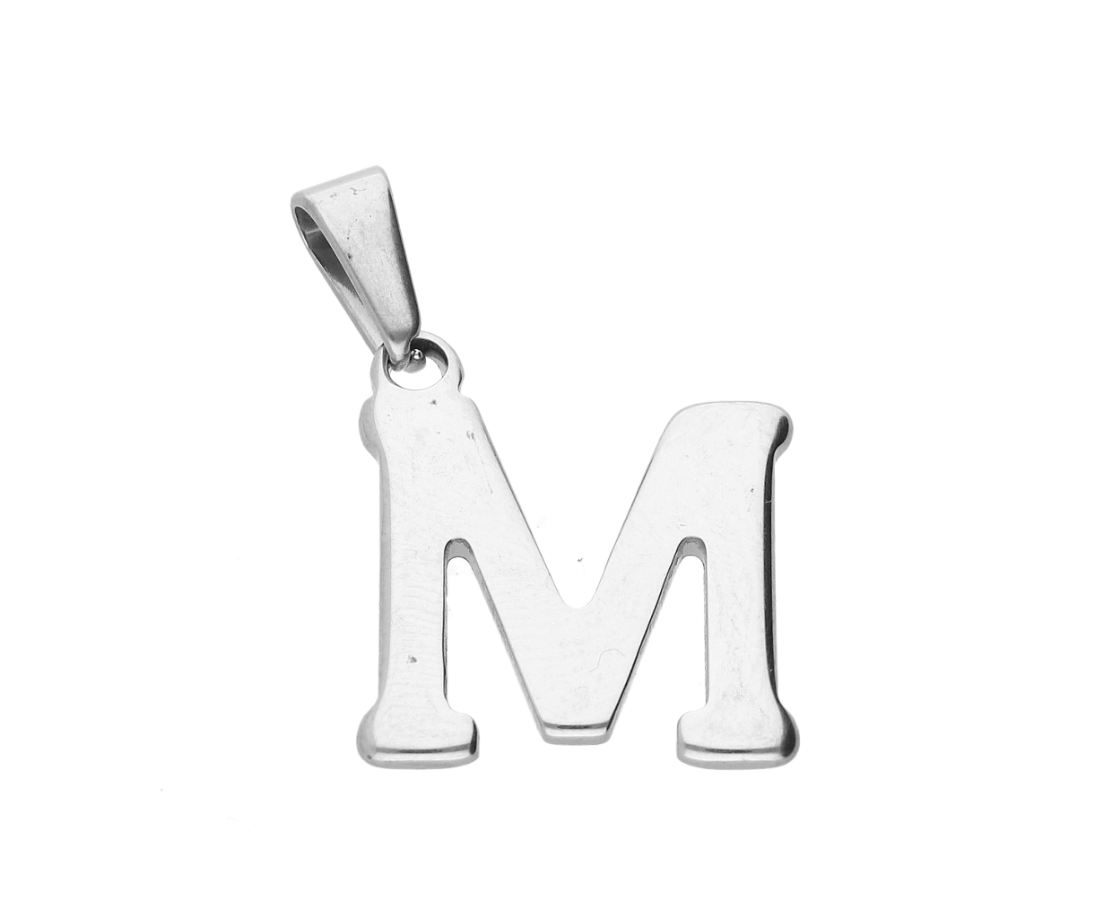Ewena Přívěsek PÍSMENO z chirurgické oceli abeceda: M + dárkové balení
