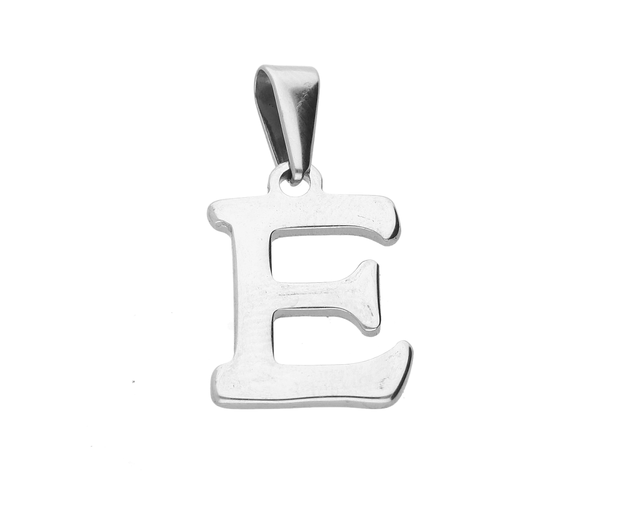 Ewena Přívěsek PÍSMENO z chirurgické oceli abeceda: E + dárkové balení
