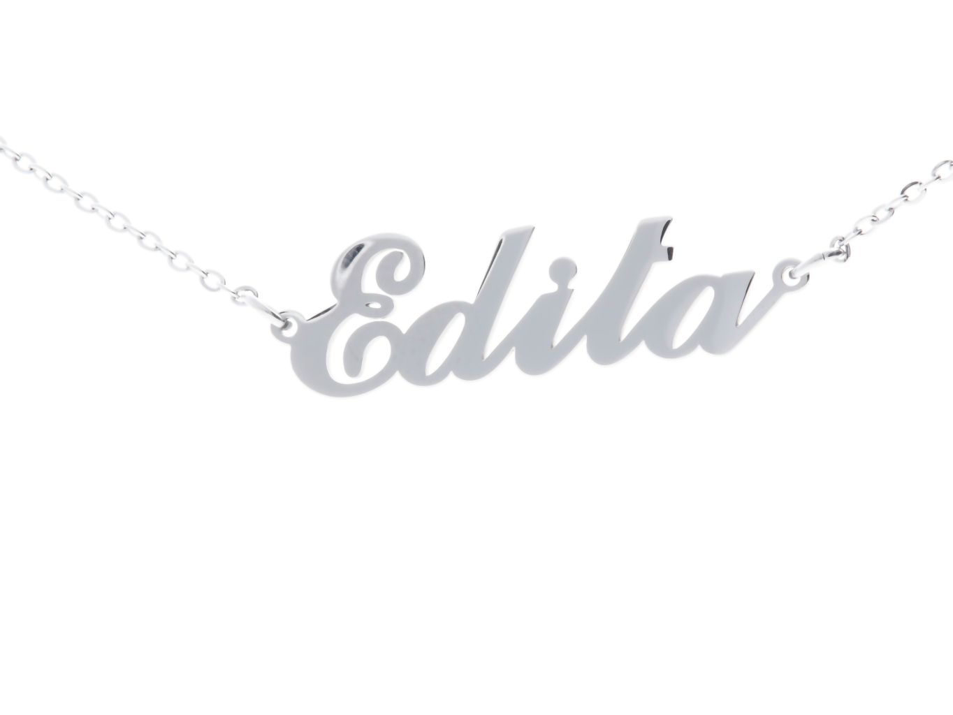 Ewena Řetízek z oceli se jménem Edita stříbrný + dárkové balení