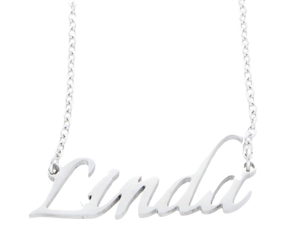 Ewena Řetízek z oceli se jménem Linda stříbrný + dárkové balení