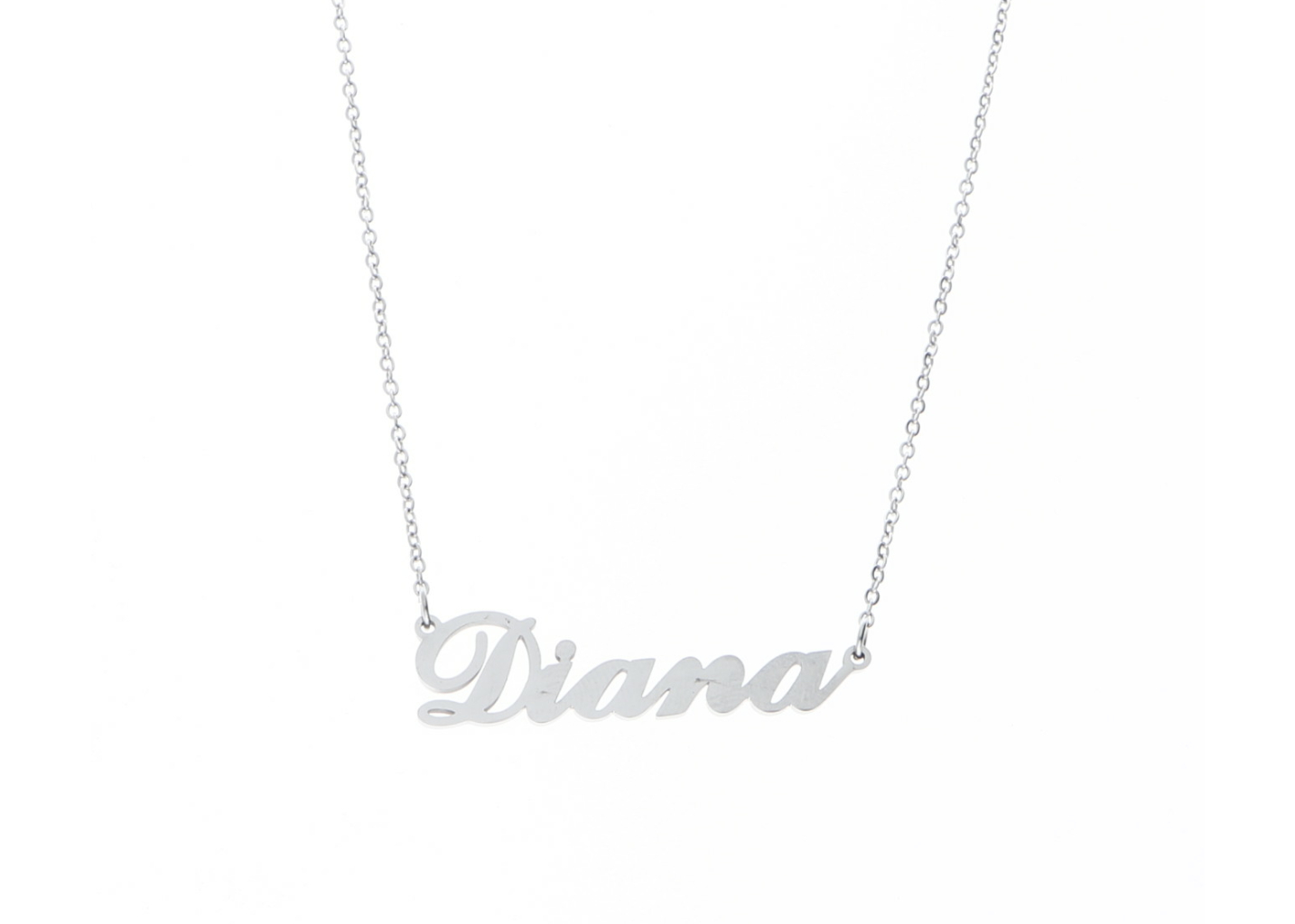 Ewena Řetízek z oceli se jménem Diana stříbrný + dárkové balení