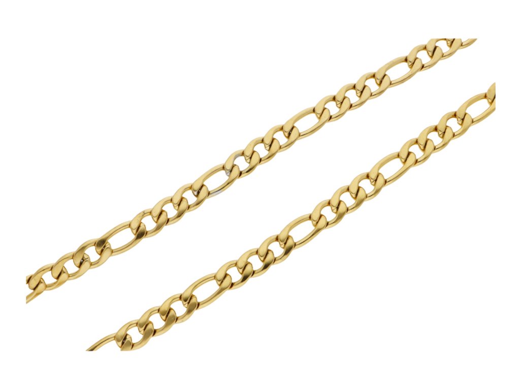 Ewena Řetízek ocelový figaro GOLD délka 60 cm, šířka 1,2 cm, + dárkové balení