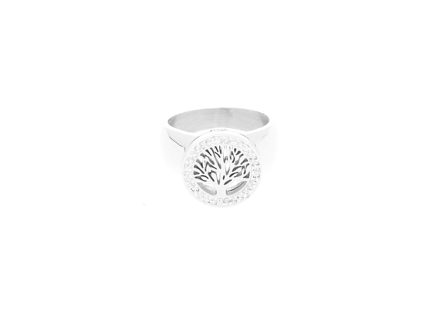 Ewena Prsten z chirurgické oceli strom života s krystalky Velikost v mm: 17,7 + dárkové balení