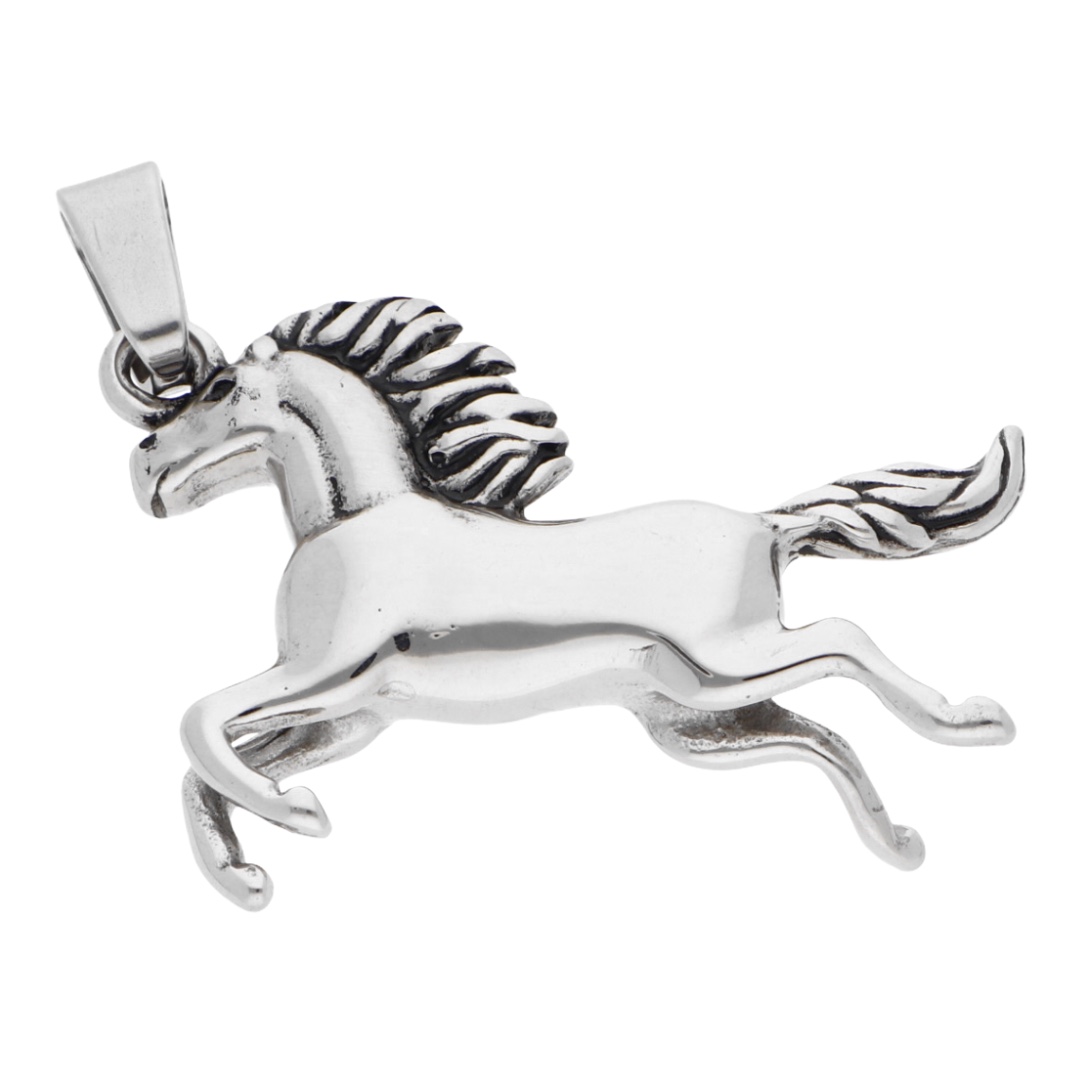 Ewena Přívěsek stříbrný kůň z chirurgické oceli + dárkové balení