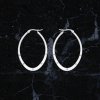 Náušnice oválné kruhy stříbrné z oceli 3,3 cm