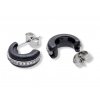 Náušnice chirurgická ocel / porcelán 12 mm Black  + dárkové balení