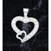 Přívěsek srdce z chirurgické oceli s kamínky  + dárkové balení