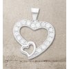 Přívěsek srdce z chirurgické oceli s kamínky  + dárkové balení