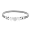 Náramek stříbrný z chirurgické oceli srdíčka  + dárkové balení