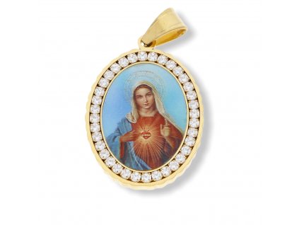 7923 privesek madonka s krystalky gold