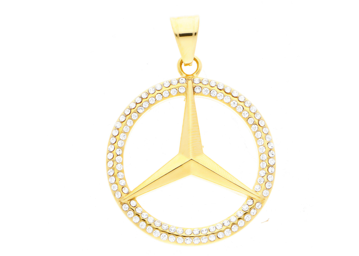 Ewena Oceľový prívesok Mercedes Gold + Darčekové balenie