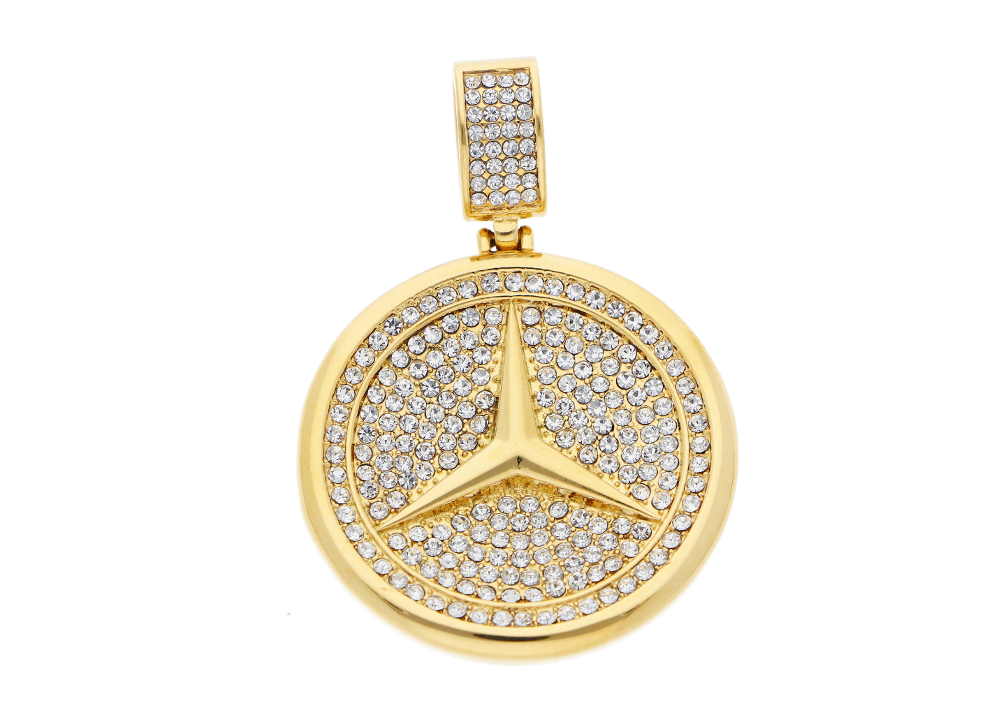 Ewena Oceľový prívesok Mercedes Gold + Darčekové balenie