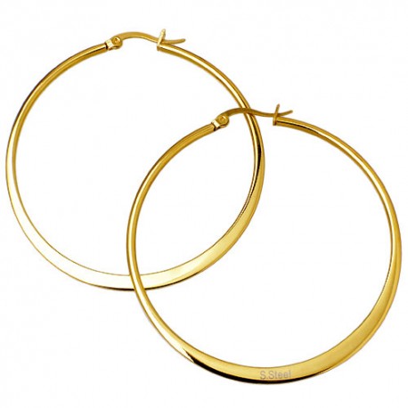 Ewena Náušnice oceľové kruhy 5,5 cm Gold + Darčekové balenie