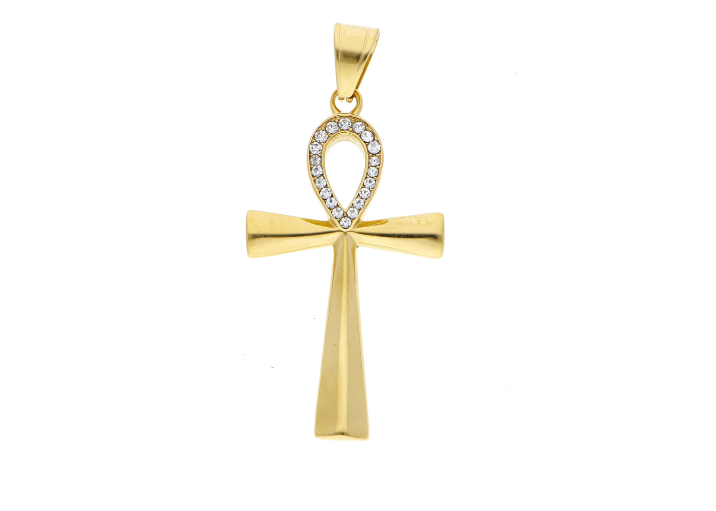 Ewena Oceľový krížik Gold + Darčekové balenie