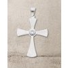 Oceľový kríž s kamienkami z chirurgickej ocele (Farba Strieborná)