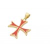 12812 1 privesek rytirsky templarsky kriz cerveno zlaty