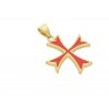 12812 2 privesek rytirsky templarsky kriz cerveno zlaty