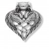 1353 4 ocelovy privesek s retizkem vlci srdce