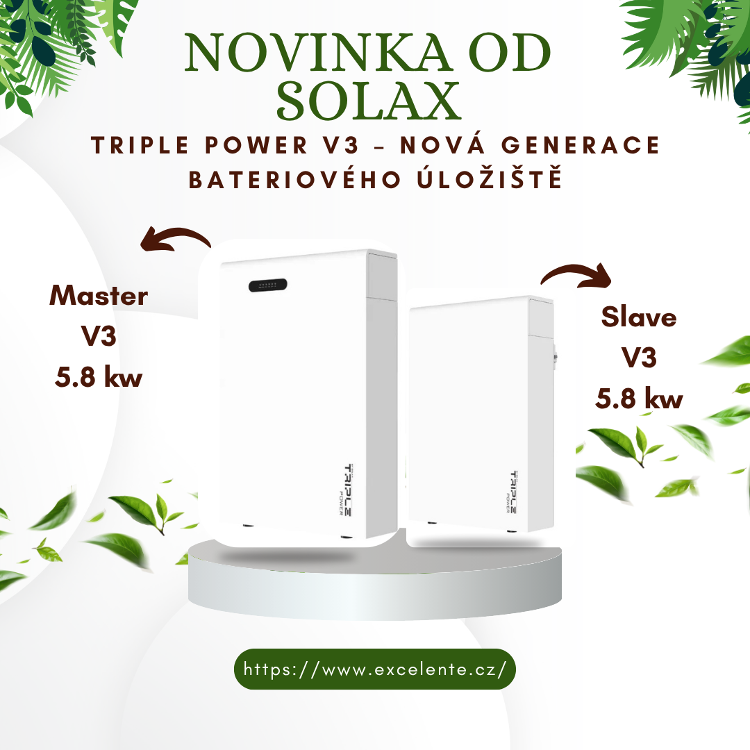 Novinka Solax Triple Power T58 V3 – Master V3 5.8 kw a Slave V3 5.8 kw