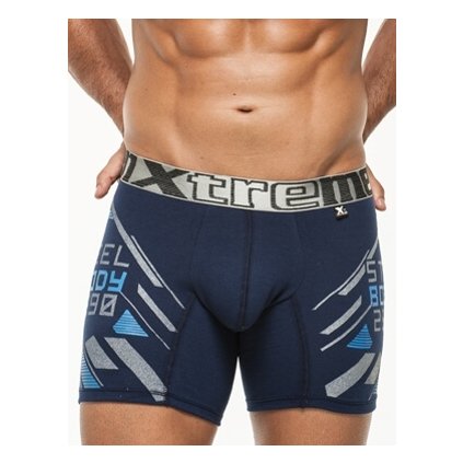 Pánské boxerky Xtremen Printed Large Boxer 01 Dark Blue