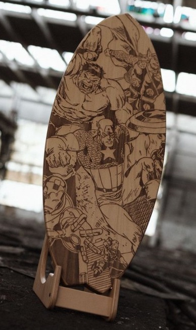 Woodboards Surf Superheroes komplet Indoboard