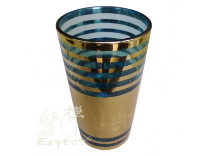 Sklenička Meknes Gold line 1dcl modrá