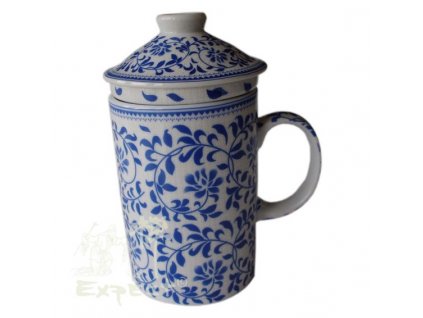 Bylináček porcelánový modrobílý ornament