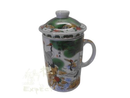 bylináček porcelán ptáci Jeřáby 7,5cm