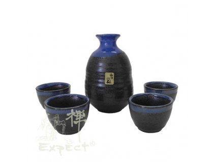 souprava Sake japan blue grey/
5ks/ karafa_kalíšky