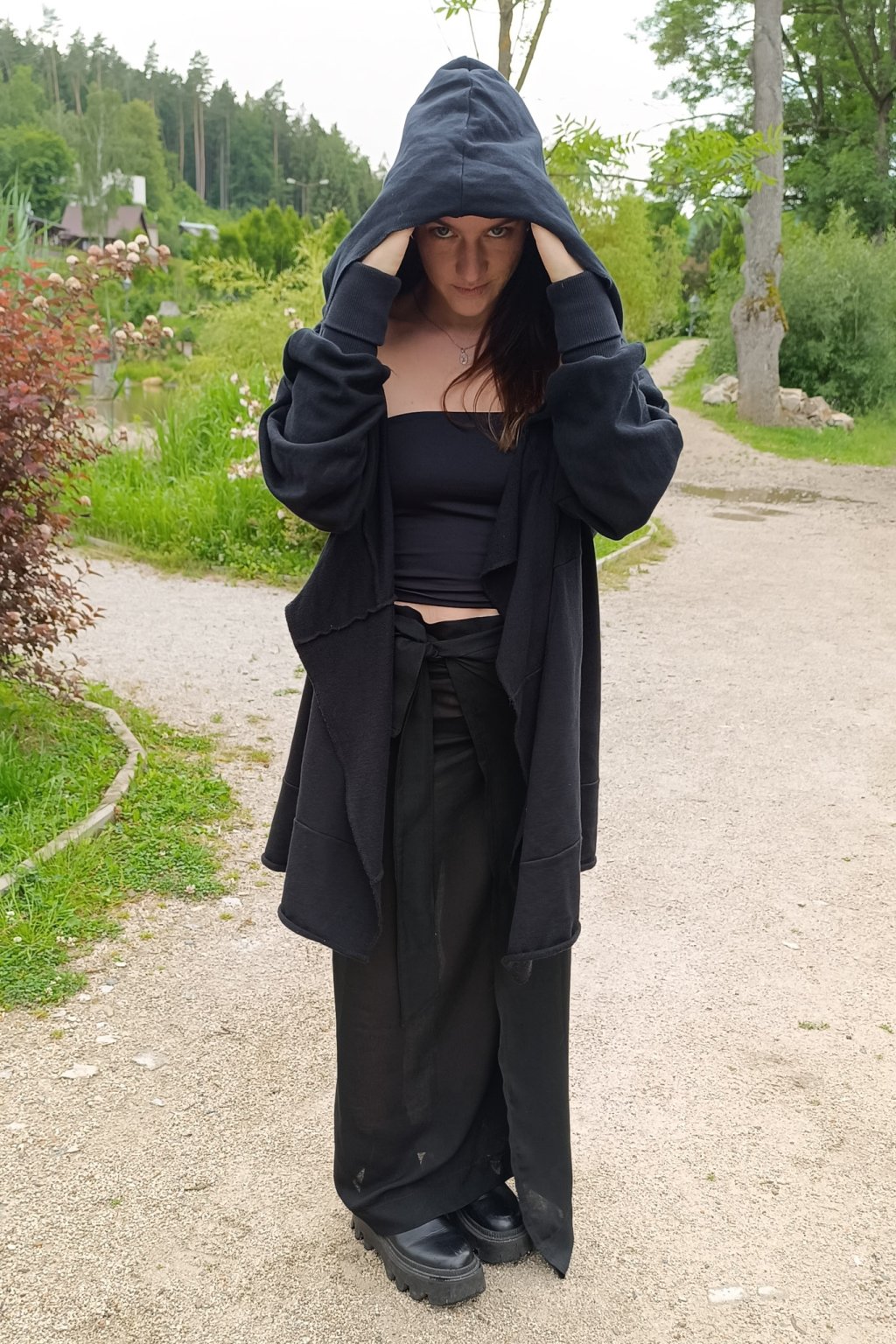 Cardigan s kápí Occultus khaki