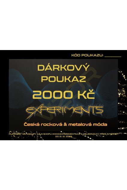 Dárkový poukaz v hodnotě 2000 Kč