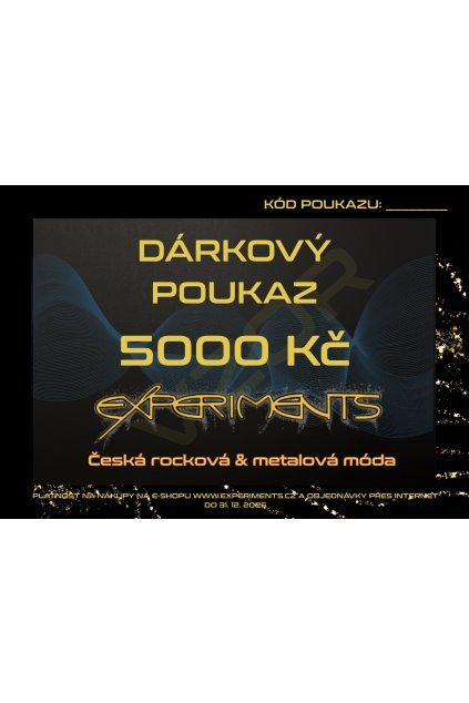 Dárkový poukaz v hodnotě 5000 Kč