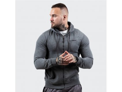 mikina zipper hoodie grey black gymbeam 1
