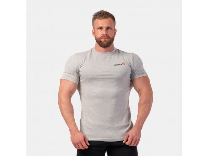men s t shirt minimalist logo light grey nebbia