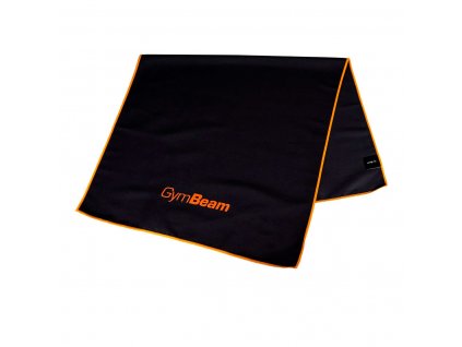 quick drying sports towel black orange gymbeam 1