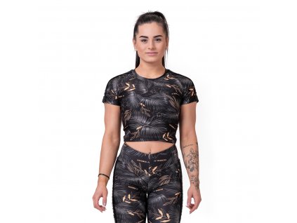 womens crop top active black nebbia 1