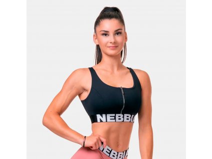 sports bra smart zip black nebbia 1