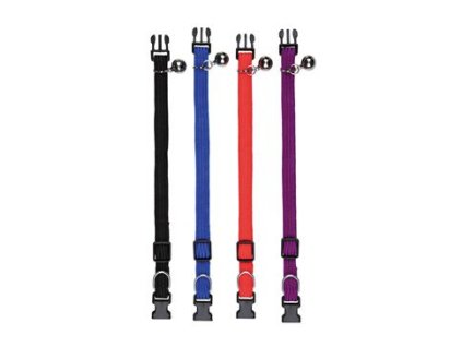 Obojek kočka nylon s rolničkou nastavitelný 32cm mixTR