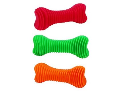 Hračka pes Kost Dentální žebrovaná plovací 18cm SP