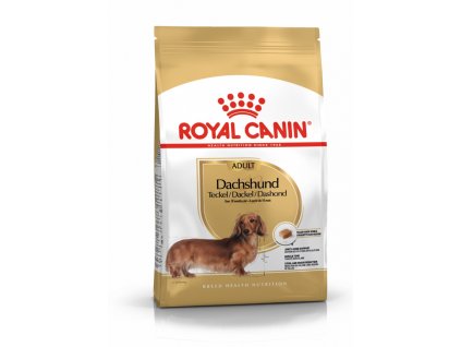 Royal Canin Dachshund Adult - granule pro dospělého jezevčíka - 7,5kg  + Royal Canin Dachshund Loaf - kapsička s paštikou pro jezevčíka - 12 x 85g