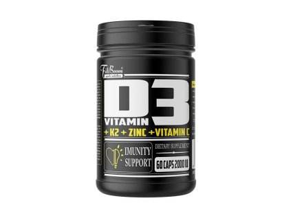 Vitamín D3,K2,Zinok,Vitamín C - FitBoom (Balení 60 kaps.)