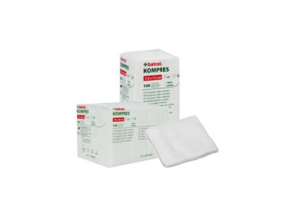 Kompres gáza 7,5x7,5cm 17n 8vr Nesterilní 100ks BATIST