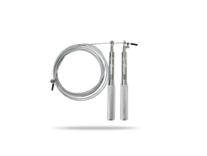 Švihadlo Metal Jumping Rope Silver - GymBeam (Barva šedá)