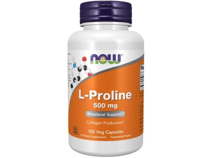 L-Prolin 500 mg - NOW Foods (Kapsle 120 kaps.)
