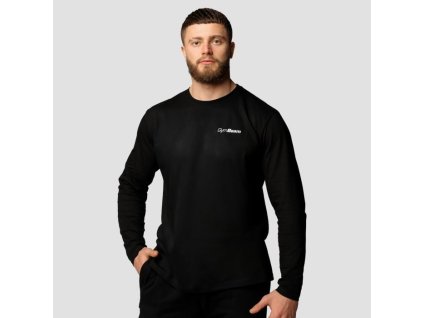 Pánské tričko Basic s dlouhým rukávem Black - GymBeam (Velikost L, Barva černá)