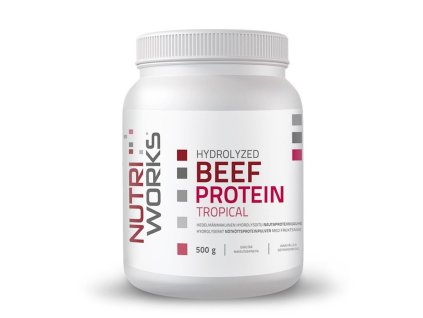 NutriWorks Hydrolyzed Beef Protein 500 g (Příchuť tropical)