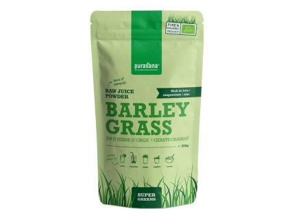 Purasana Barley Grass Raw Juice Powder BIO 200 g (Zelený ječmen) (Varianta Barley Grass Raw Juice Powder BIO 200 g (Zelený ječmen))
